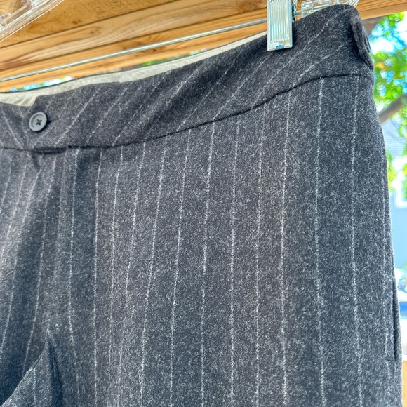 Banana Republic NWOT Charcoal Pinstripe Lined Wool Cashmere Slacks Trousers 12 - Picture 4 of 15